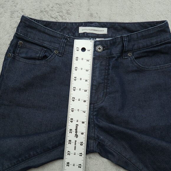 Chico's Platinum Jeans Women's Size 0.5 US-6 Mid-Rise Straight Denim 31" Inseam - Picture 8 of 16